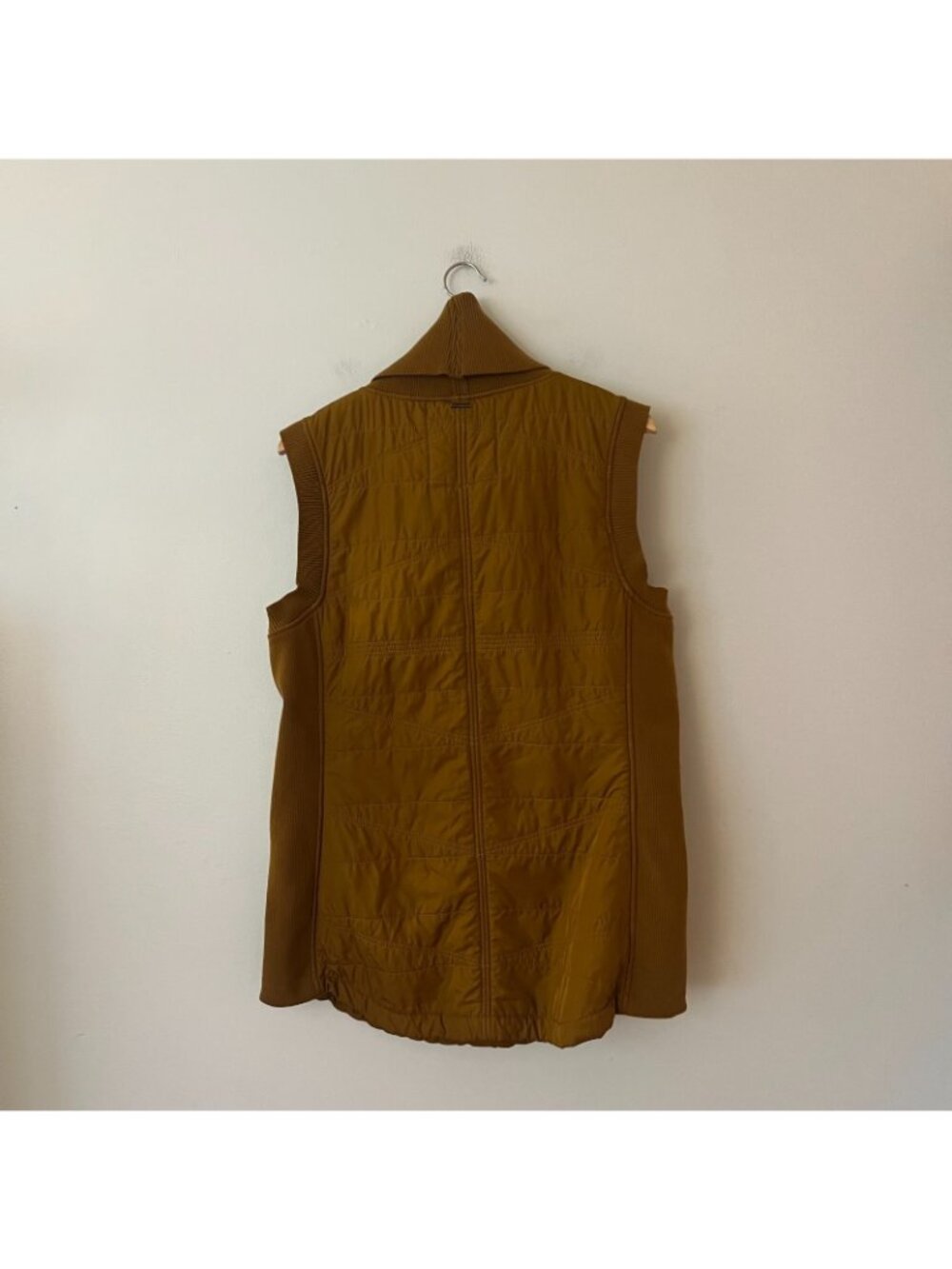 Prana Esla Quilted Sleeveless Collared Tunic Golden Brown Women's Size Large - Picture 9 of 12